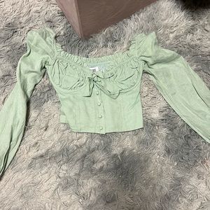 princess polly long sleeve mint top